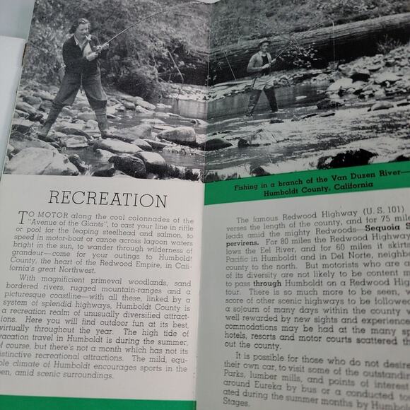1947 Humbolt County California Vacation In The Redwoods Map Activities Brouchre - Picture 3 of 6